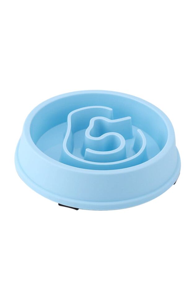Maze Patterned Blue Slow Food Bowl - 18.5 cm
