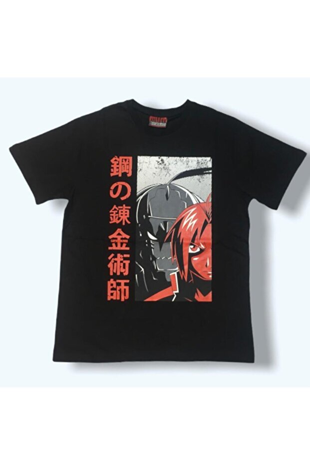 Unisex Black Full Metal Alchemist Anime Tshirt