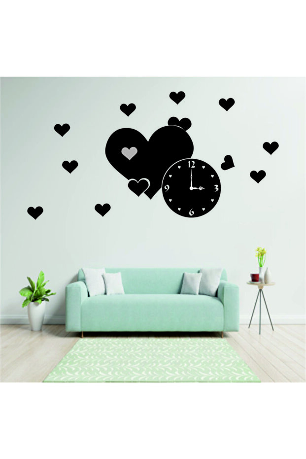 Heart Patterned Model Decorative Wall Clock - 1