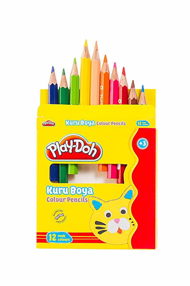 Hasbro Play-Doh 12 Renk Yarım Boy Kuruboya Ku002