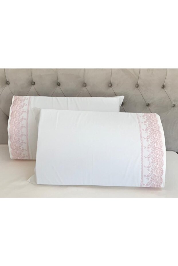 Lina Powder French Laced Cream 2-Piece Pillow Case 50&70