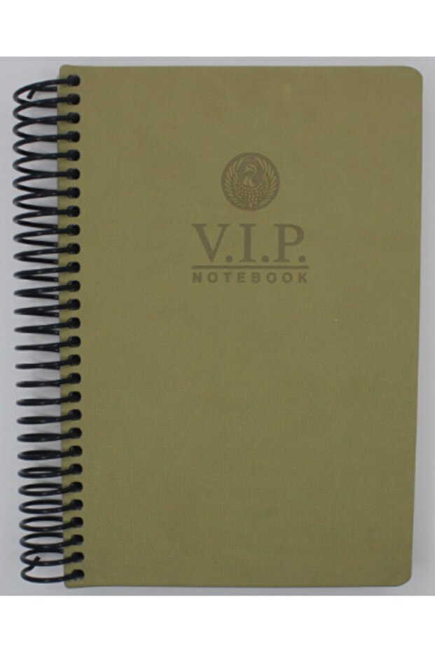 دفتر ملاحظات بغطاء جلدي حلزوني VIP مقاس 17x24 140 ورقة بنية حليب مربعة