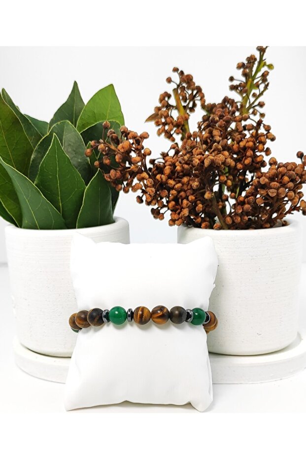 Turtle Eye Aventurine Hematite Elastic Bracelet 8 Mm