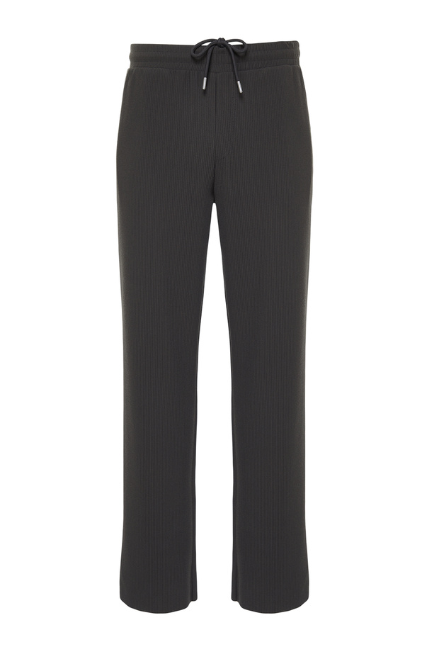 Füme /Wide Leg Dokulu Kırışmaz Gizli Kordonlu Tek Parça Eşofman Altı TMNSS23EA00013 - 8