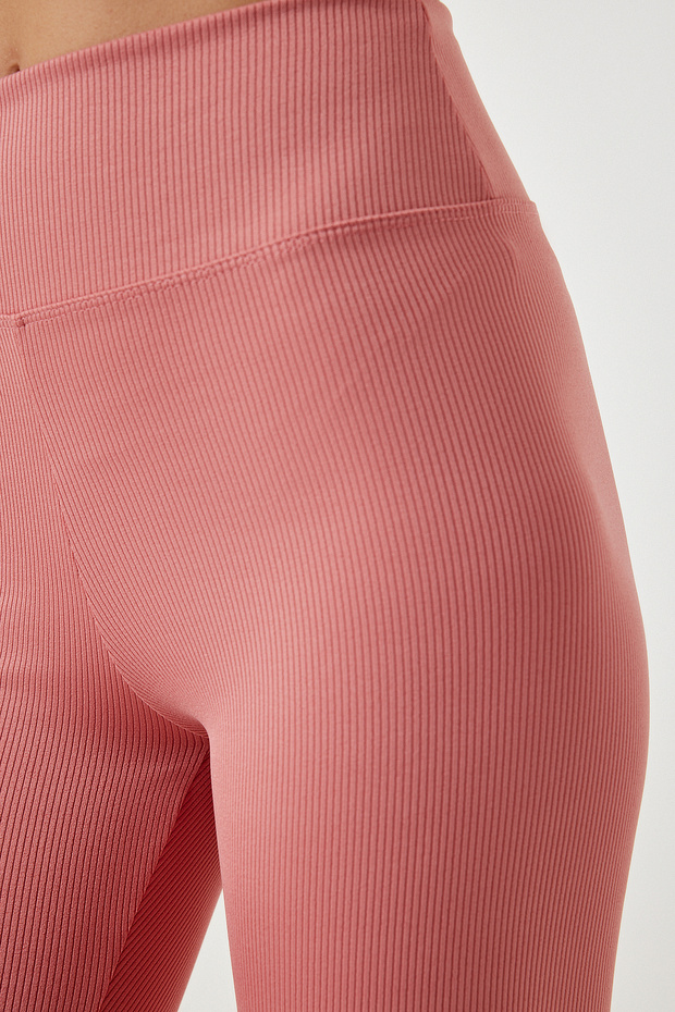 Damskie, bezszwowe, dzianinowe rajstopy z suszonym różem, wysokim stanem XR00001 - 5