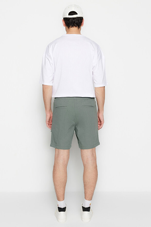 Haki Regular Fit Etiket Detaylı Şort TMNSS23SR00075 - 5