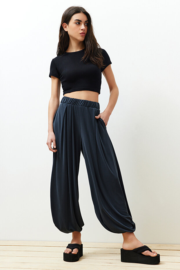 More Sustainable Antrasit İçerikli Havuç/Şalvar Modal Premium Örme Pantolon TWOSS24PL00094 - 5