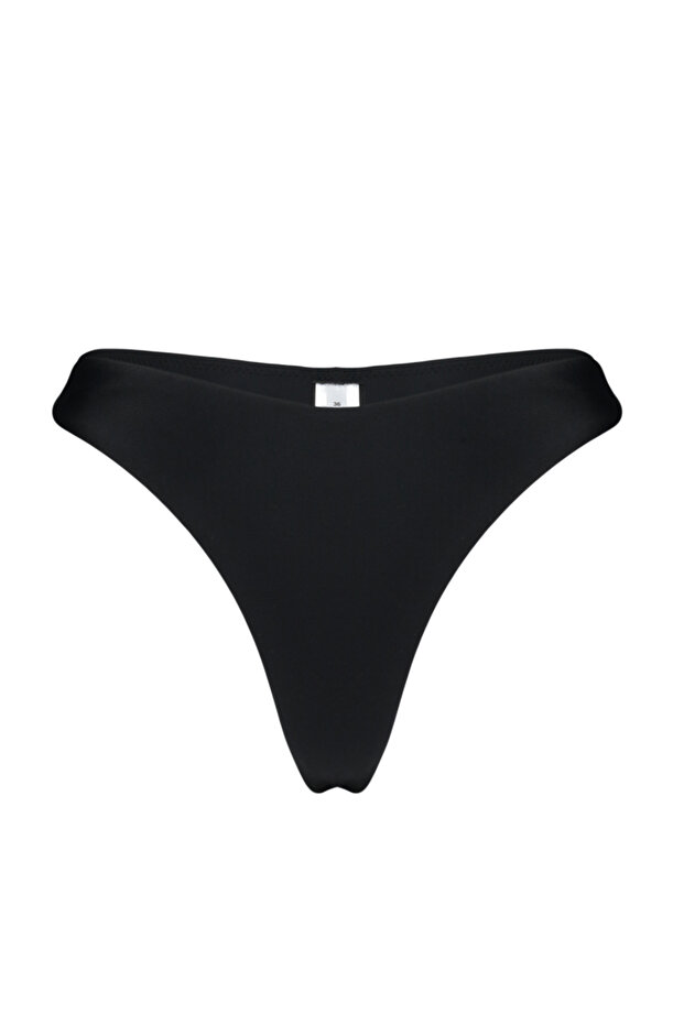Siyah V Kesim Tanga Normal Bel Basic Bikini Altı TBESS24BA00130 - 3