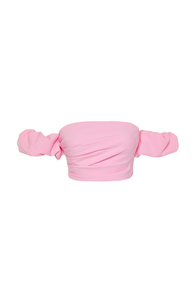 Pembe Crop Dokuma Büstiyer TPRSS24BS00020 - 7