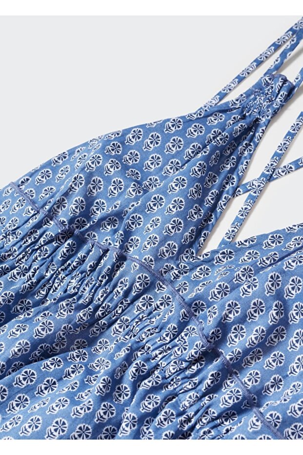 Desenli Kloş Elbise - 5