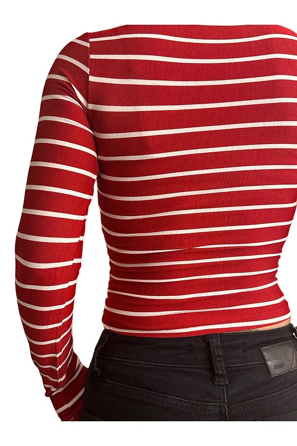 Bisiklet Yaka Basic Uzun Kollu vücudu saran fitted body yumuşak kumaş soft touch bluz - 4