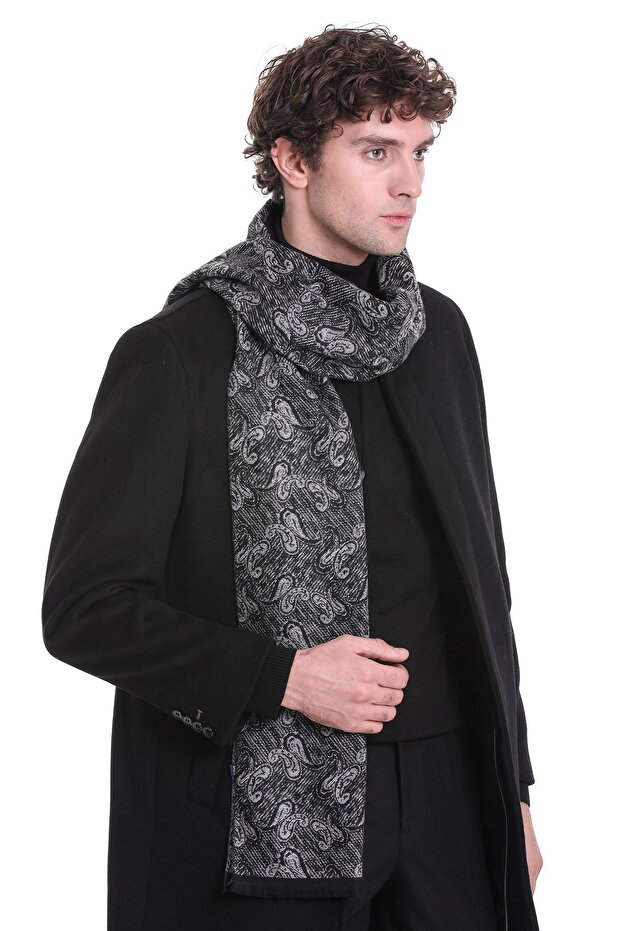 Gri Desenli Atkı - 3