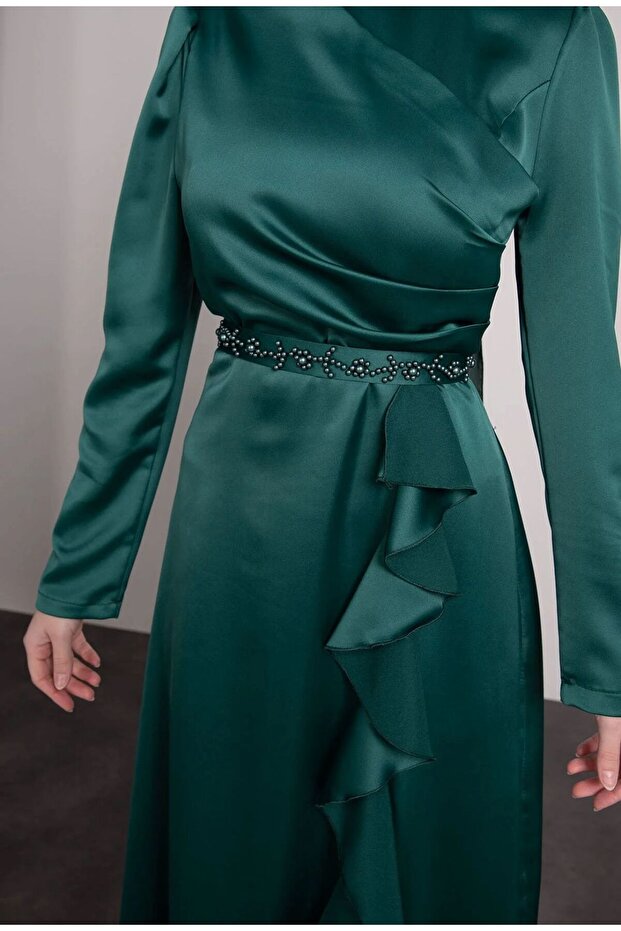 Beaded belt evening dresses - 3
