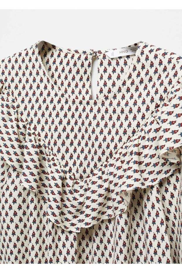 Ruffle Patterned Blouse - 5