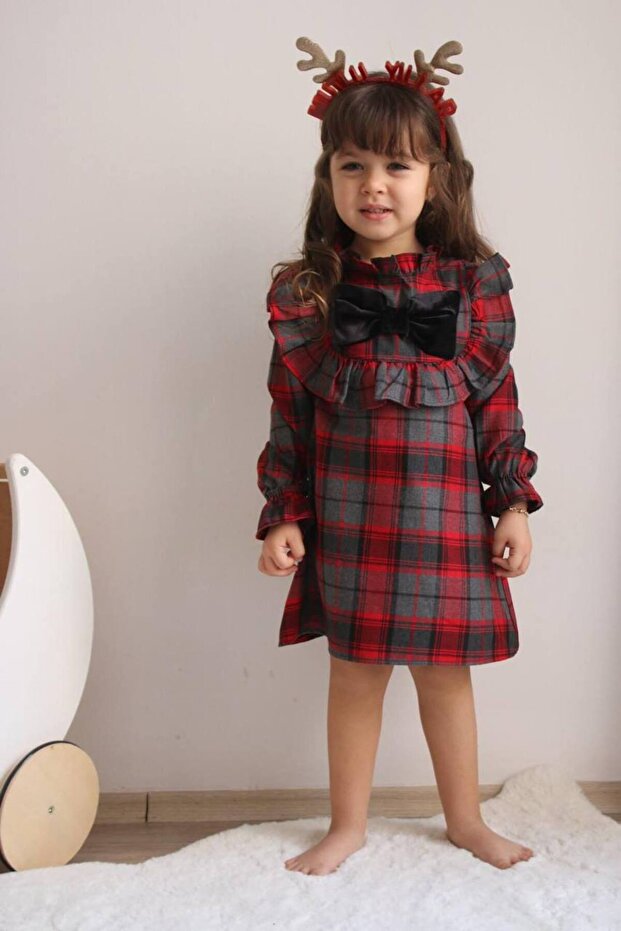Red Plaid Girl's Dress