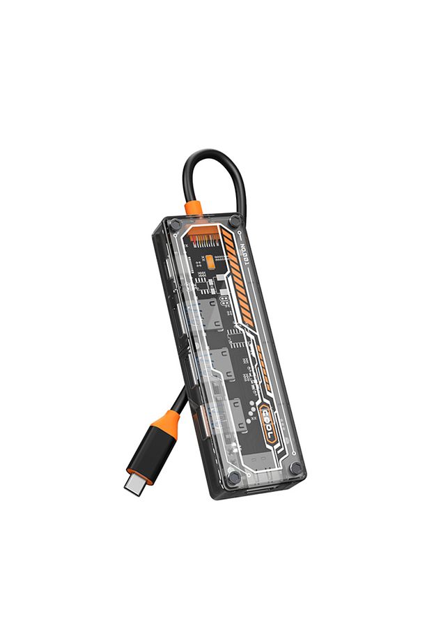 5in1 Type-c To USB3.0 + USB2.0 *2 + Type-c PD 100W + HDMI Çoğaltıcı Hub ŞEFFAF - 2