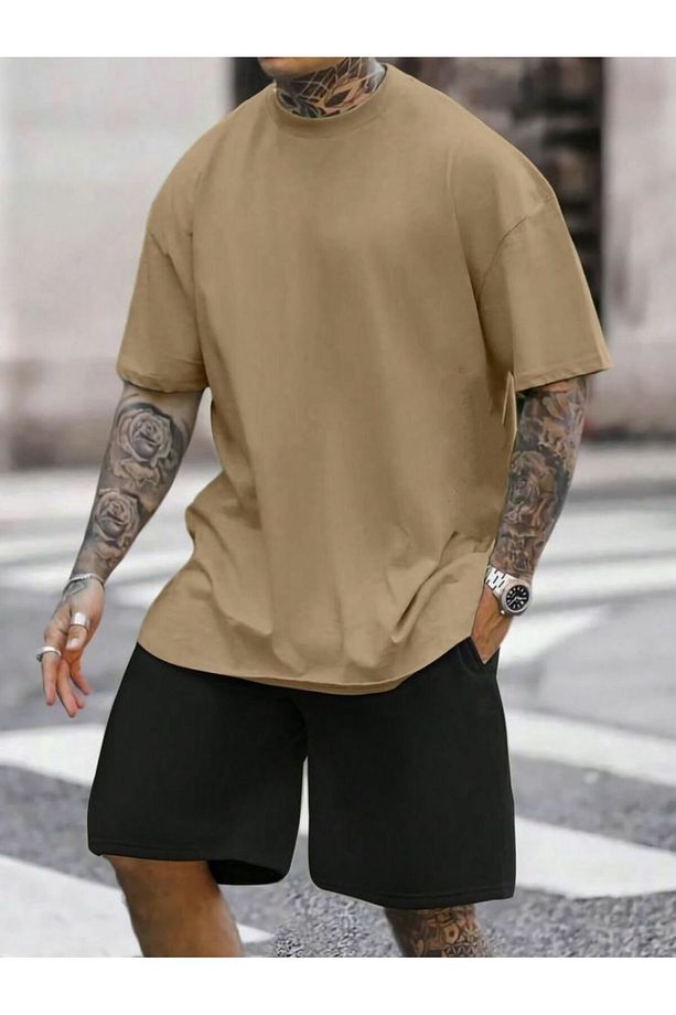 Unisex Siyah Oversize Şort - 1