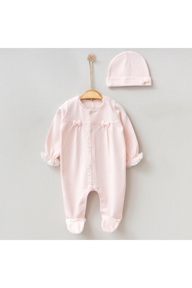 طقم رومبير وقبعة للفتيات الصغيرات بأناقة كلاسيكية