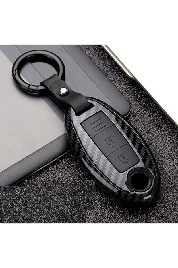 Nissan Juke Qashqai X-trail Infinity Black Carbon Key Case Cover 2014/2022