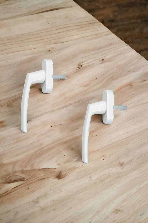 2-Piece Pimapen White PVC Window and Sliding Door Handle
