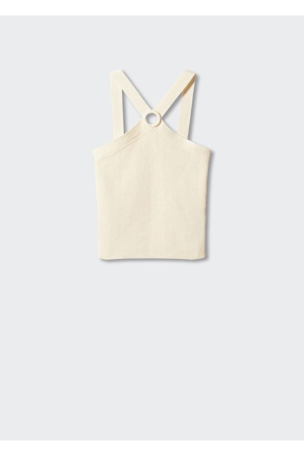 Halka Detaylı Dokuma Bluz - 3