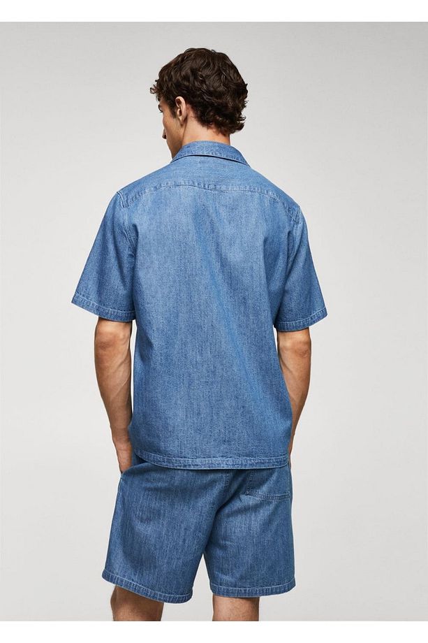 %100 pamuklu chambray gömlek - 4