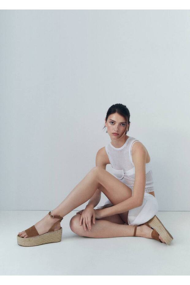 Platformlu Deri Sandalet - 2