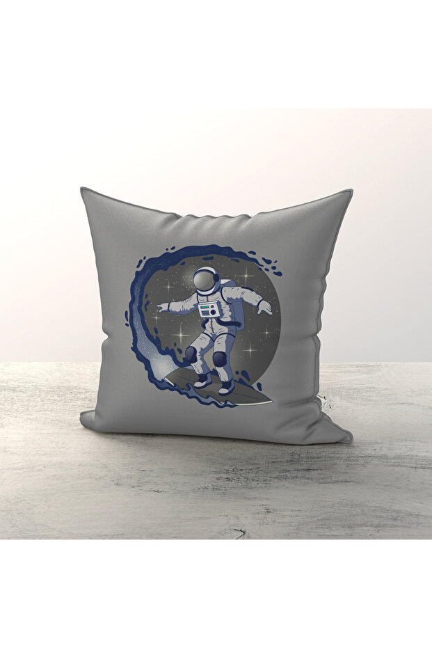 Space Astronaut Patterned Children's Room 3-Piece Throw Pillow Cover TLAKR-233