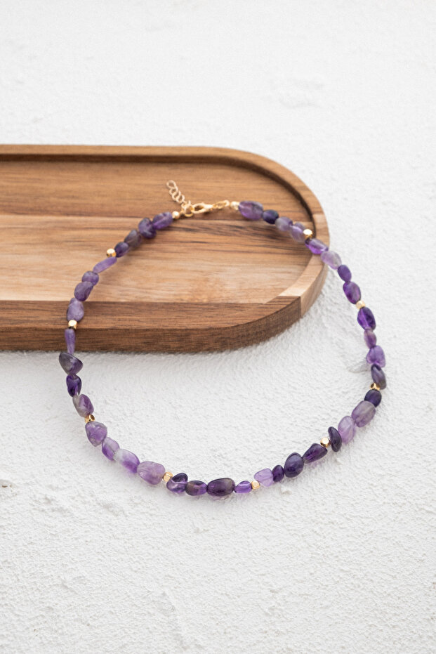Amethyst Natural Stone Necklace 40cm