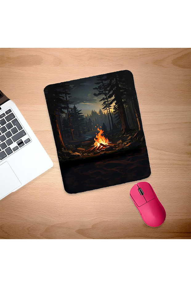 Campfire Rectangular Mouse Pad with Wrist Support - 1