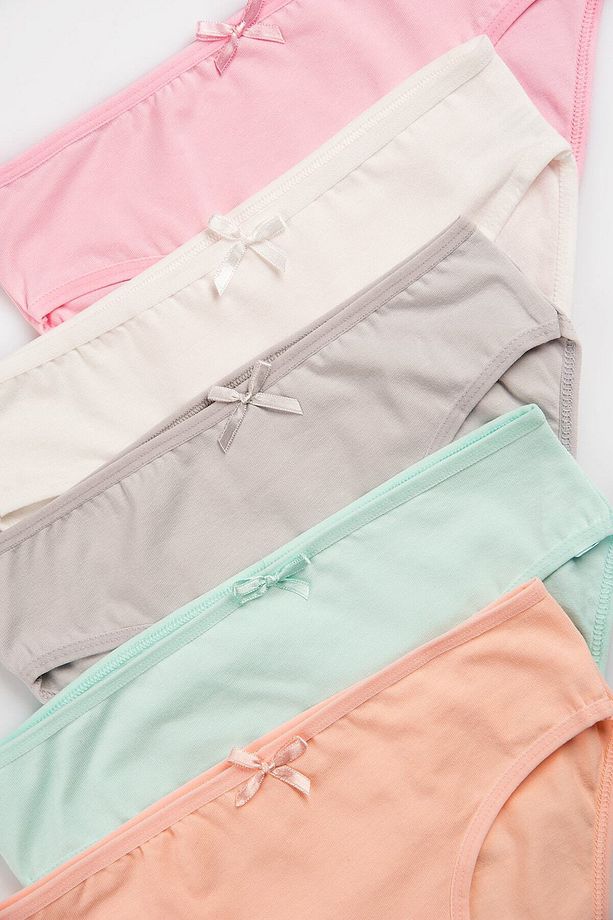 Pamuklu Genç Kız Çocuk Külot 5 Li Set Paket Likralı Slip Basic - 3
