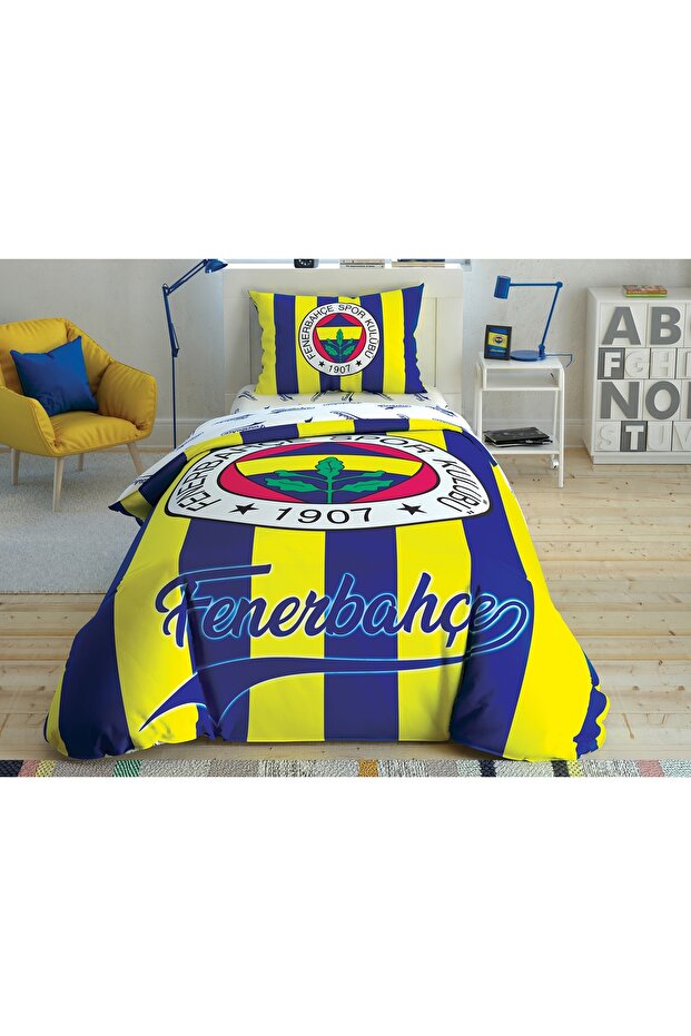 Fenerbahçe Stick Cotton Licensed Duvet Cover Set