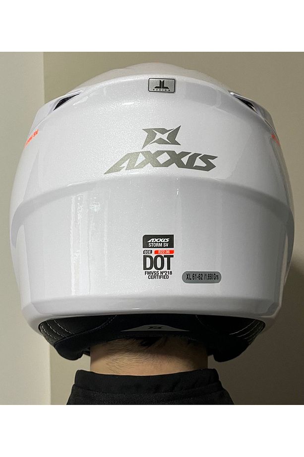 STORM SV SOLID A0 GLOSS PEARL WHITE ÇENE AÇILIR MOTOSİKLET KASKI - 5