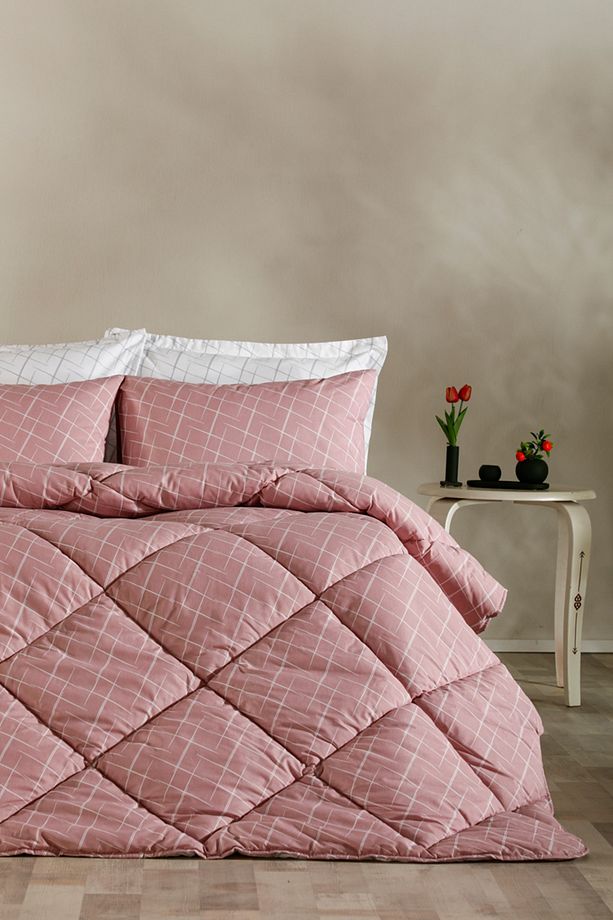 Easy Cotton Glimmer Comforter Set Tek Kişilik - Gül Kurusu - 5