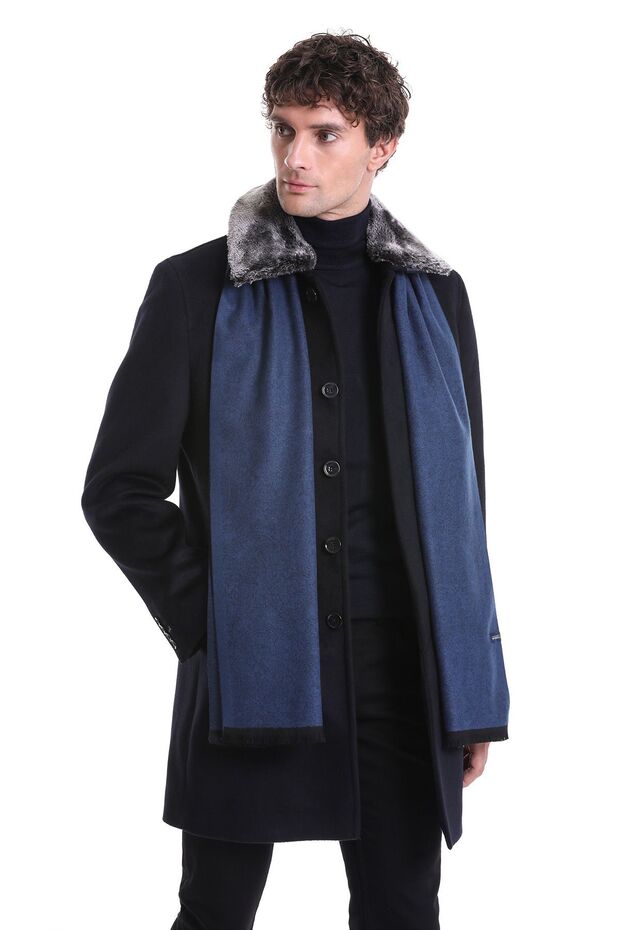 Lacivert  Desenli Atkı - 2