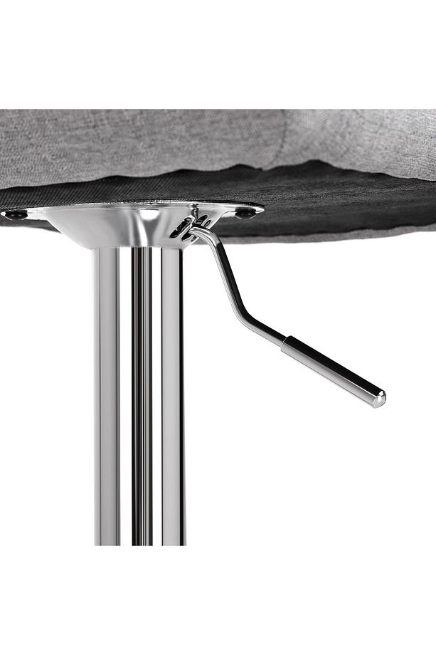 2'li Set Ayarlanabilir Yükseklikte Keten Kaplı 360° Bar Taburesi Seti Sırt Desteği ve Ayak Dayanağı - 7