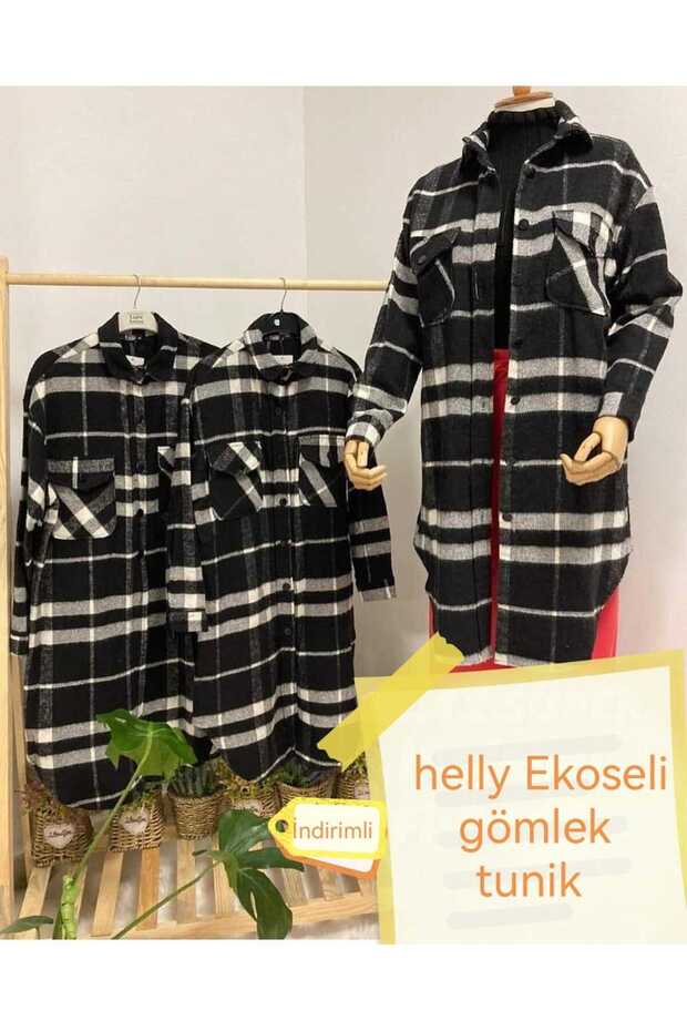 ekose gömlek tunik - 1