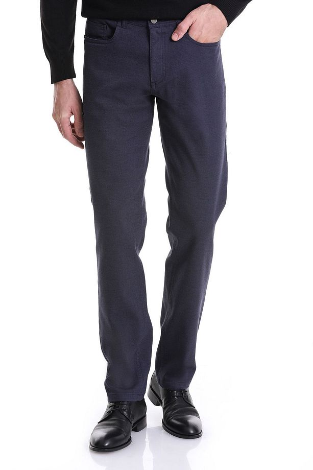 Lacivert Regular Fit Düz 5 Cep Pamuklu Kot Pantolon - 1
