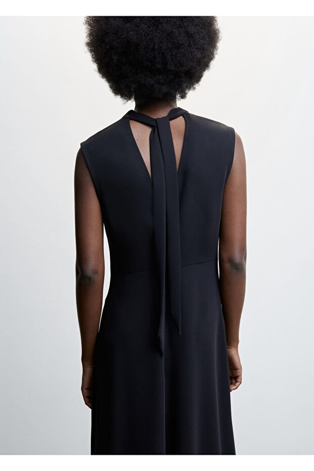 Fiyonklu Uzun Elbise - 6