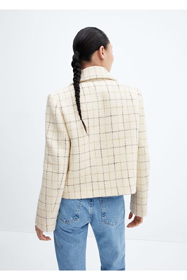 Kareli tüvit ceket - 4