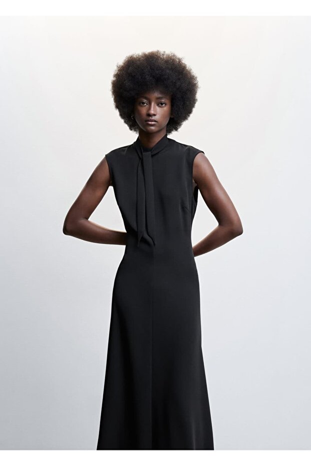 Fiyonklu Uzun Elbise - 1