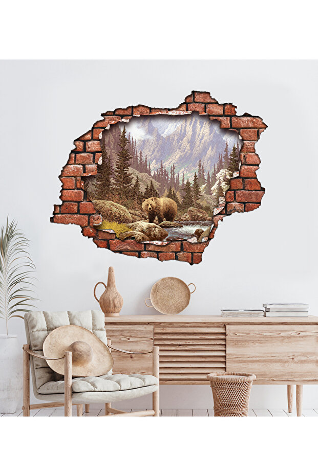 Broken Brick Pattern Yellowstone Three Dimensional 3D Decorative Wall Sticker
