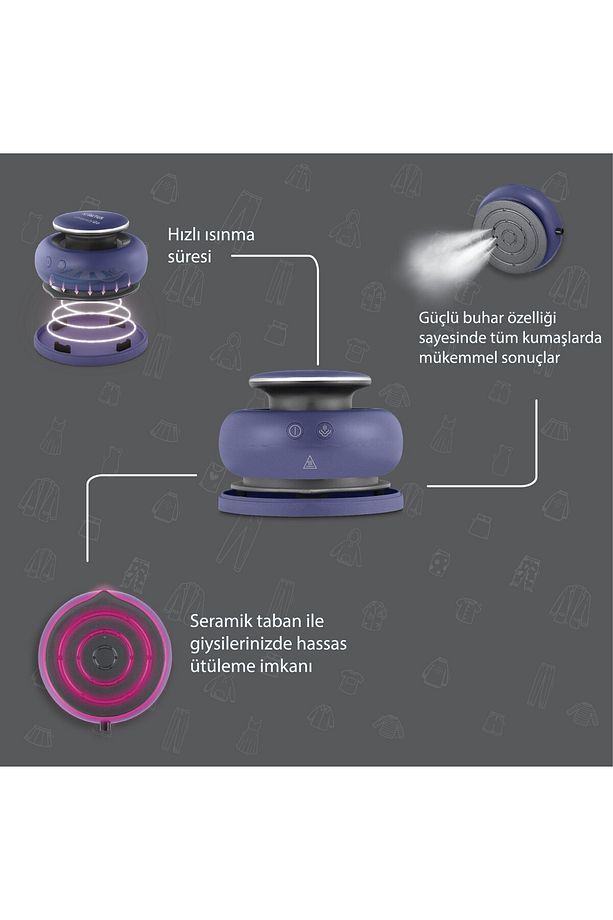 HandyGo  2'si 1 Arada Seyahat Ütüsü & Kırışık Giderici Lacivert - 4
