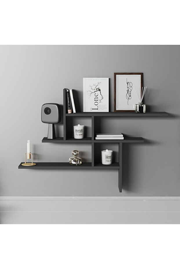 GERMEN Duvar Rafı Antrasit - 1