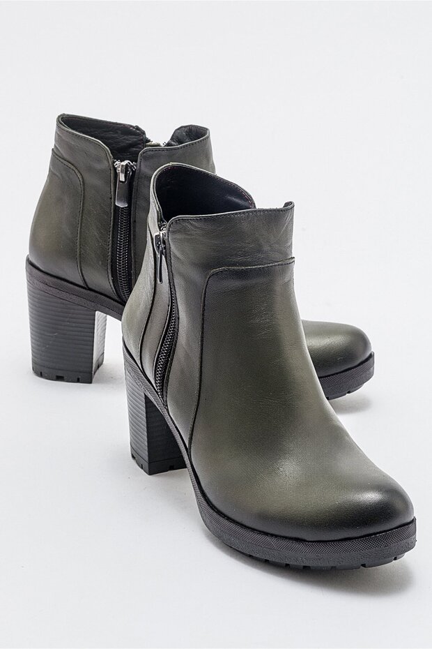 HAKİKİ DERİ KADIN TOPUKLU BOT-37 - 3