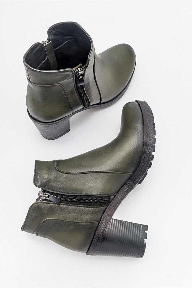 HAKİKİ DERİ KADIN TOPUKLU BOT-37 - 4