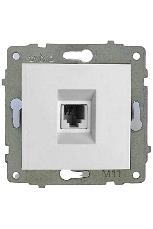 مقبس هاتف Ovivo Grano White Rj11 Numeris (بدون إطار)