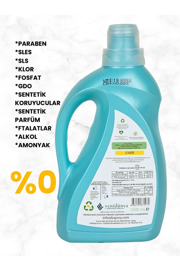 Bebekler Için Bitkisel Çamaşır Deterjanı Toplam 4 Litre %30 Güçlendirilmiş Formül - 3