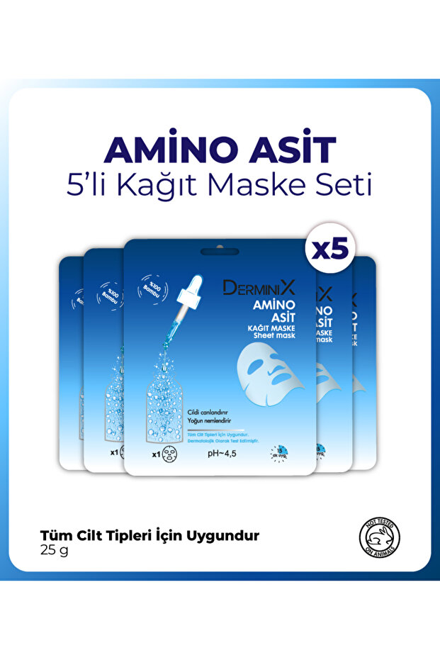 5-Pack Amino Acid Moisturizing and Firming Facial Paper Mask