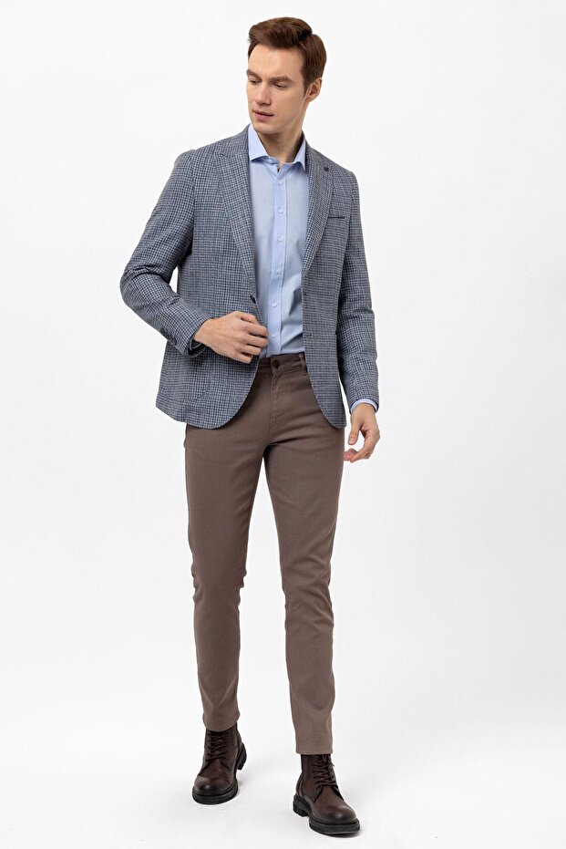Slim Kalıp Armürlü Ceket - 5